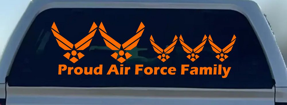 Proud Air Force Stick Family 3 Kids Car or Truck Window Decal Sticker