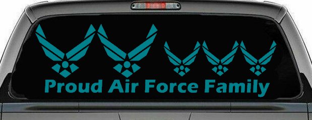 Proud Air Force Stick Family 3 Kids Car or Truck Window Decal Sticker