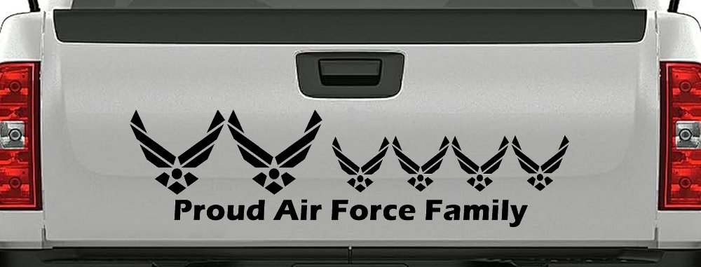 Proud Air Force Stick Family 4 Kids Car or Truck Window Decal Sticker