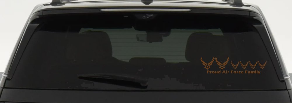 Proud Air Force Stick Family 4 Kids Car or Truck Window Decal Sticker (Copper)