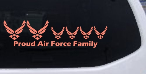 Proud Air Force Stick Family 4 Kids Car or Truck Window Decal Sticker