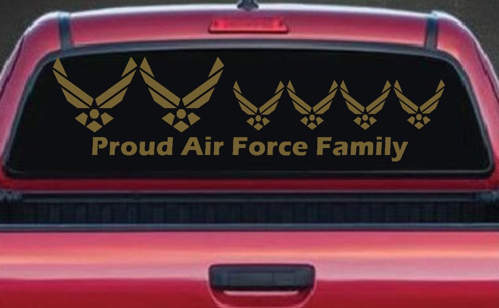 Proud Air Force Stick Family 4 Kids Car or Truck Window Decal Sticker