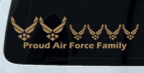 Proud Air Force Stick Family 4 Kids Car or Truck Window Decal Sticker