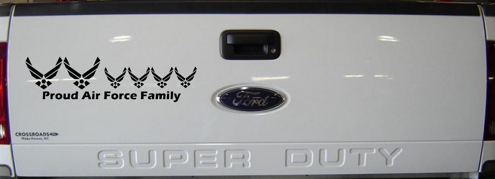 Proud Air Force Stick Family 4 Kids Car Truck Window Decal Sticker (Matte Black)