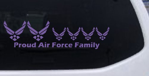 Proud Air Force Stick Family 4 Kids Car or Truck Window Decal Sticker (Purple)