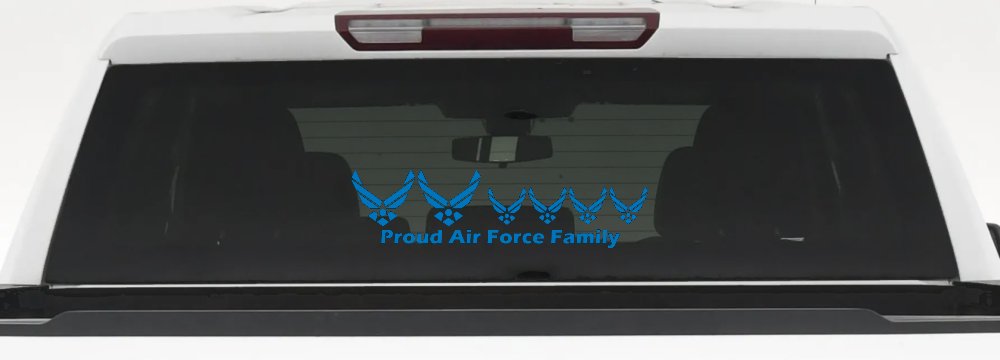 Proud Air Force Stick Family 4 Kids Car or Truck Window Decal Sticker