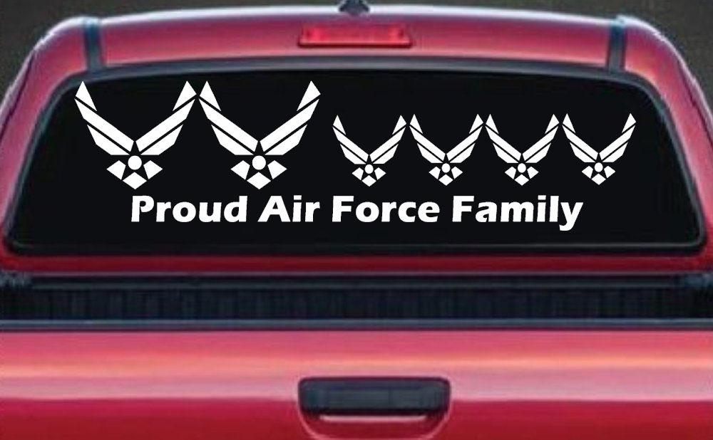 Proud Air Force Stick Family 4 Kids Car or Truck Window Decal Sticker