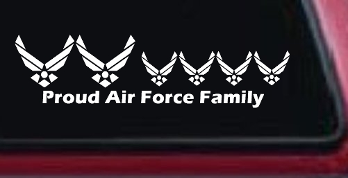 Proud Air Force Stick Family 4 Kids Car or Truck Window Decal Sticker