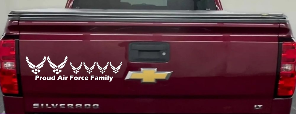 Proud Air Force Stick Family 4 Kids Car or Truck Window Decal Sticker
