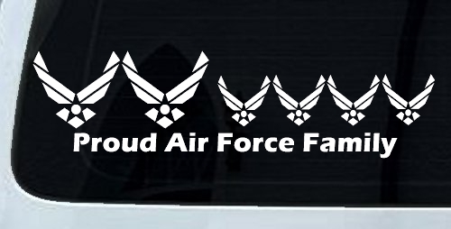Proud Air Force Stick Family 4 Kids Car or Truck Window Decal Sticker