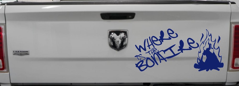 Where Is The Bonfire Country Car or Truck Window Decal Sticker (Navy)