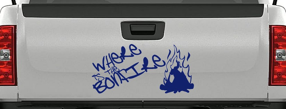 Where Is The Bonfire Country Car or Truck Window Decal Sticker (Navy)