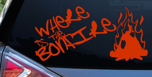 Where Is The Bonfire Country Car or Truck Window Decal Sticker (Orange Red)