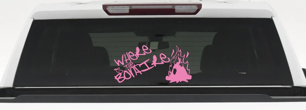 Where Is The Bonfire Country Car or Truck Window Decal Sticker (Pink)