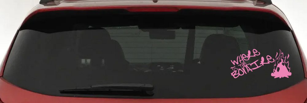 Where Is The Bonfire Country Car or Truck Window Decal Sticker (Pink)