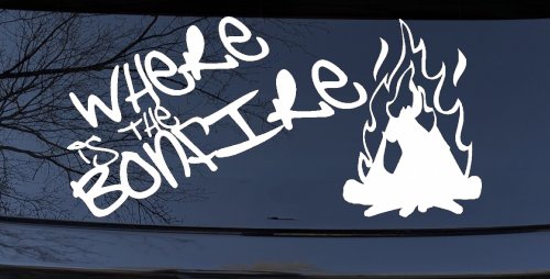 Where Is The Bonfire Country Car or Truck Window Decal Sticker (White)