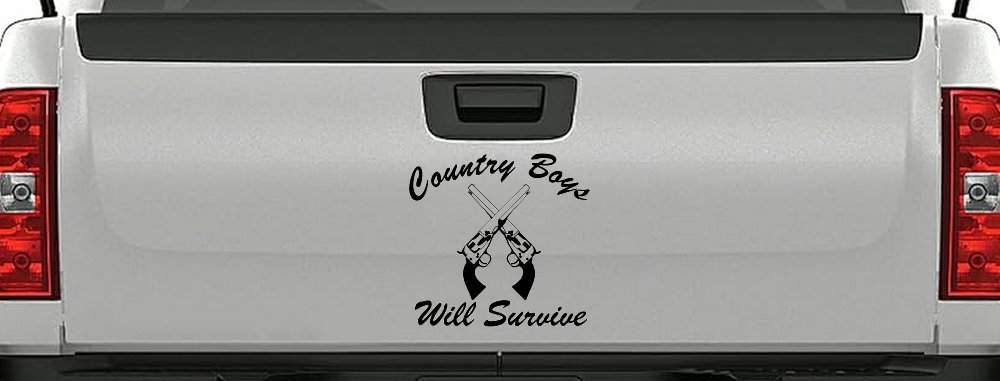 Country Boys Will Survive Crossed Guns Car or Truck Window Decal Sticker