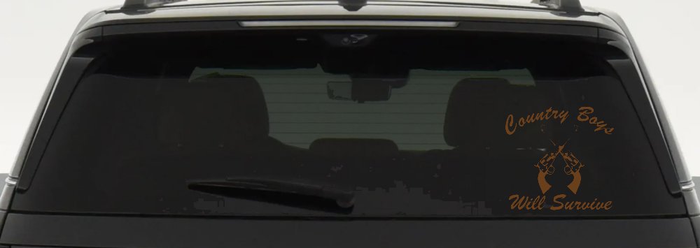 Country Boys Will Survive Crossed Guns Car or Truck Window Decal Sticker