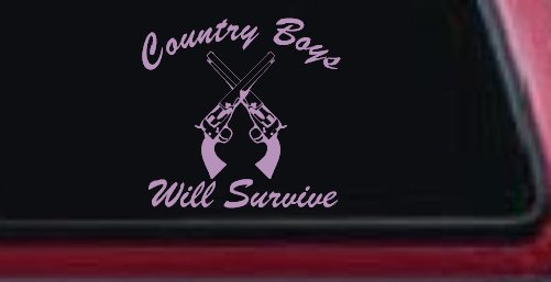 Country Boys Will Survive Crossed Guns Car or Truck Window Decal Sticker