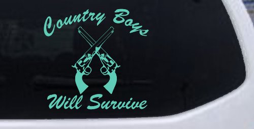 Country Boys Will Survive Crossed Guns Car or Truck Window Decal Sticker