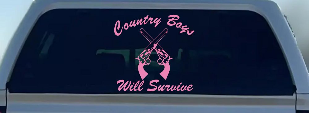 Country Boys Will Survive Crossed Guns Car or Truck Window Decal Sticker