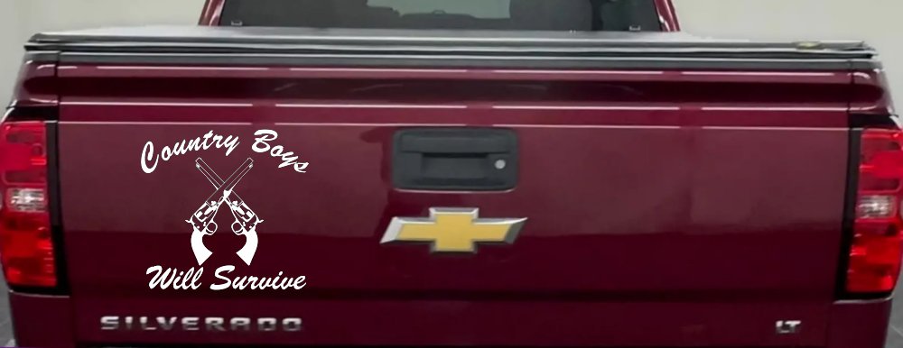 Country Boys Will Survive Crossed Guns Car or Truck Window Decal Sticker