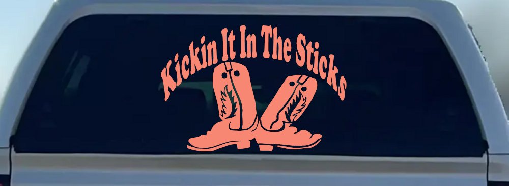 Kicking It In The Sticks Country Farm or Ranch Car or Truck Window Decal Sticker