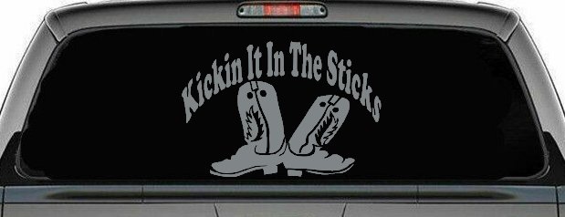 Kicking It In The Sticks Country Farm or Ranch Car or Truck Window Decal Sticker