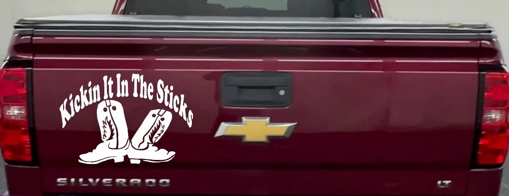 Kicking It In The Sticks Country Farm or Ranch Car or Truck Window Decal Sticker