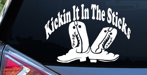 Kicking It In The Sticks Country Farm or Ranch Car or Truck Window Decal Sticker