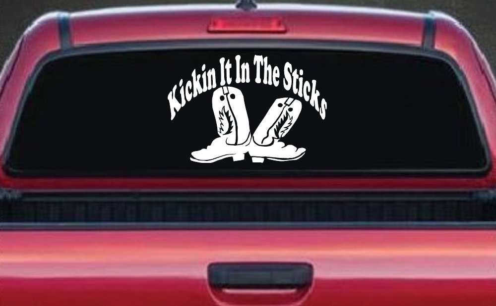 Kicking It In The Sticks Country Farm or Ranch Car or Truck Window Decal Sticker