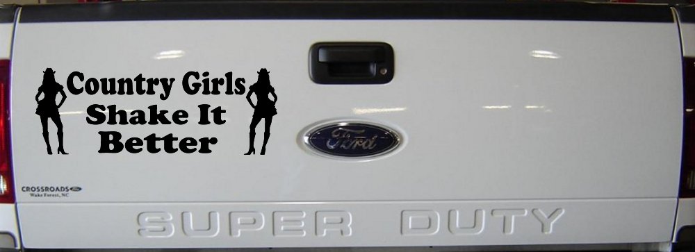 Country Girls Shake It Better Car or Truck Window Decal Sticker (Black)
