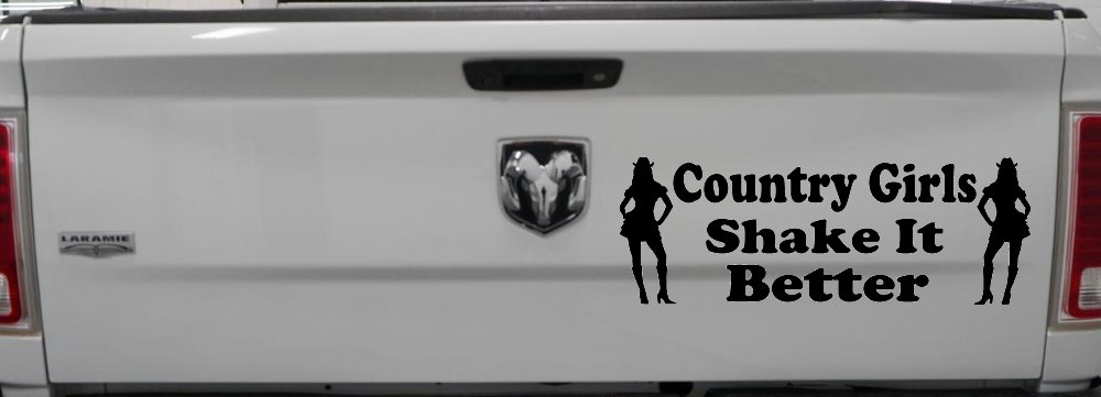 Country Girls Shake It Better Car or Truck Window Decal Sticker (Black)
