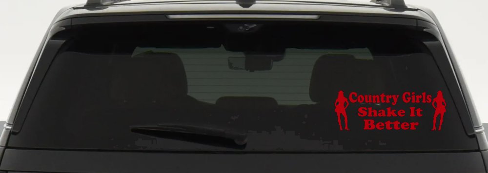 Country Girls Shake It Better Car Truck Window Vinyl Decal Sticker (Red)