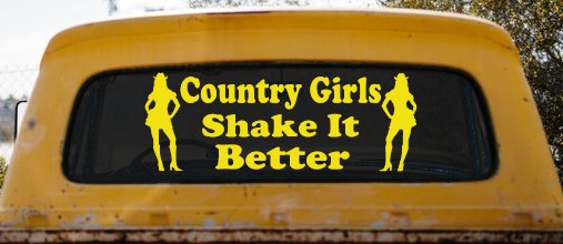 Country Girls Shake It Better Car or Truck Window Decal Sticker
