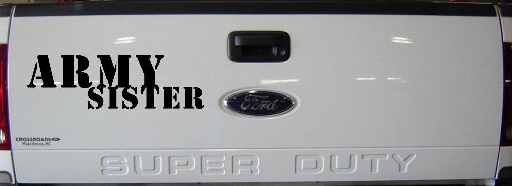 Army Sister Military Car or Truck Window Decal Sticker (Black)