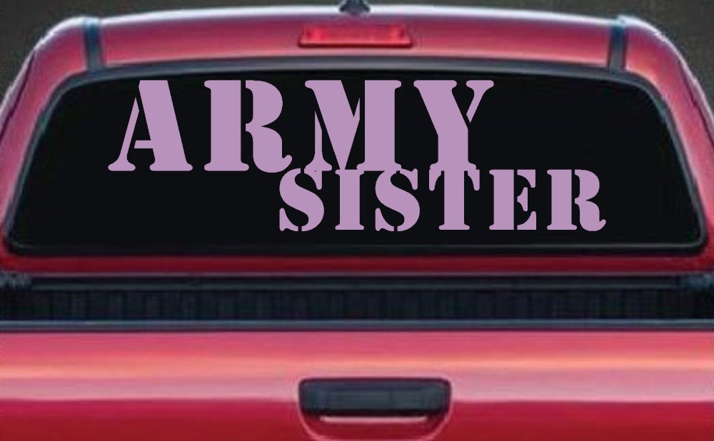 Army Sister Military Car or Truck Window Decal Sticker (Lilac)