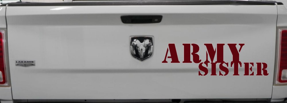 Army Sister Military Car or Truck Window Decal Sticker (Purple Red)