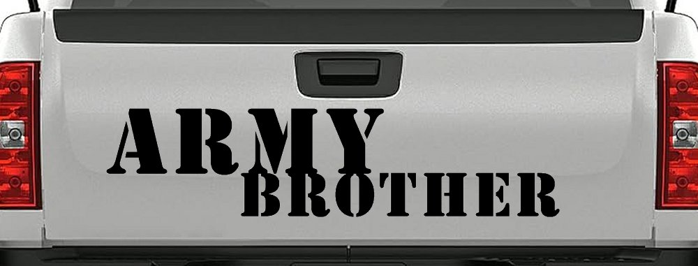 Army Brother Military Car or Truck Window Decal Sticker (Black)