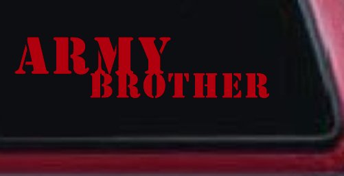 Army Brother Military Car or Truck Window Decal Sticker (Red)