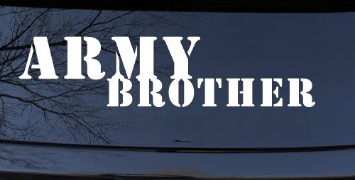 Army Brother Military Decal Sticker for Car Truck Window Vinyl (White)