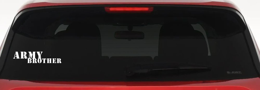 Army Brother Military Decal Sticker for Car Truck Window Vinyl (White)