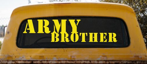Army Brother Military Decal Sticker for Car Truck Window Vinyl (Yellow)