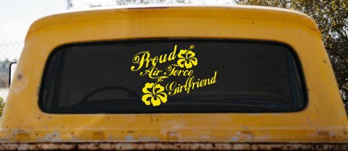 Proud Air Force Girlfriend Hibiscus Flowers Military Car or Truck Window Decal Sticker