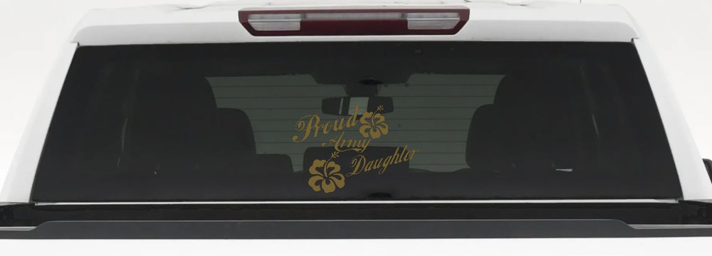 Proud Army Daughter Hibiscus Flowers Military Car or Truck Window Decal Sticker