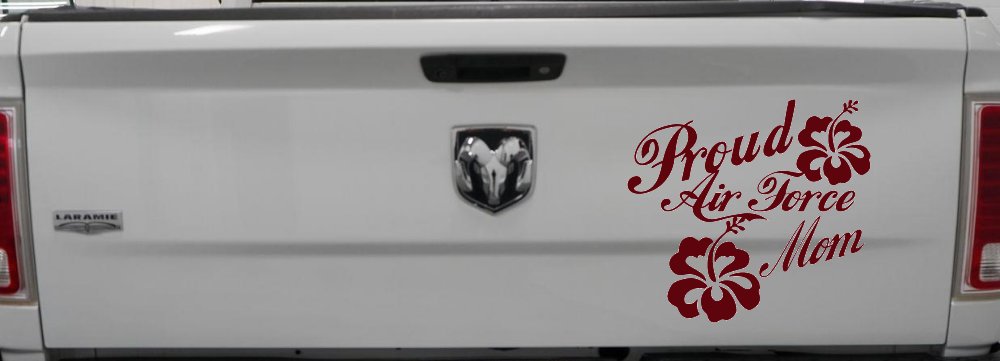 Proud Air Force Mom Hibiscus Flowers Military Car or Truck Window Decal Sticker