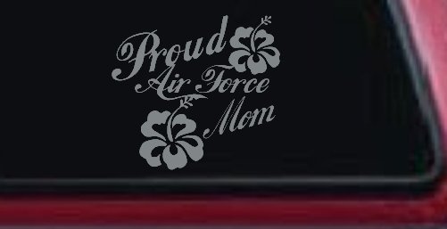 Proud Air Force Mom Hibiscus Flowers Military Car or Truck Window Decal Sticker