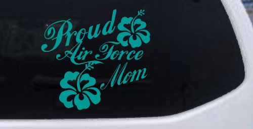 Proud Air Force Mom Hibiscus Flowers Military Car or Truck Window Decal Sticker