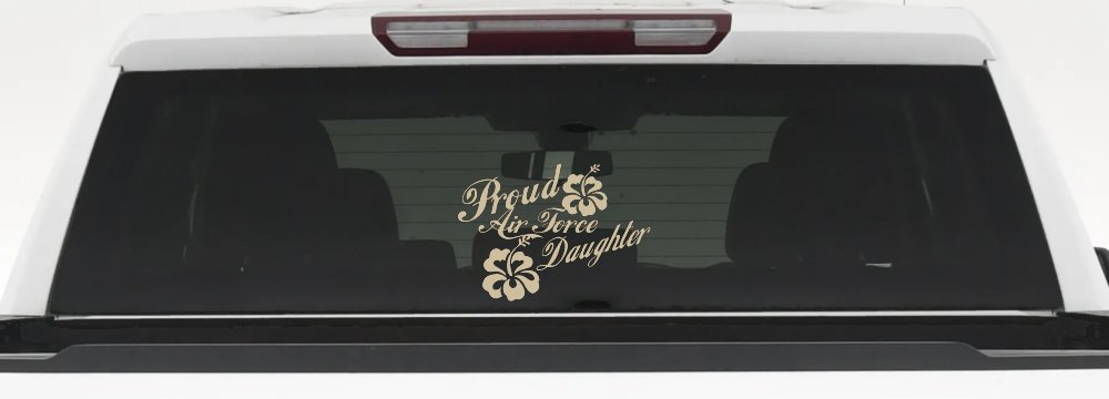 Proud Air Force Daughter Hibiscus Flowers Military Car or Truck Window Decal Sticker