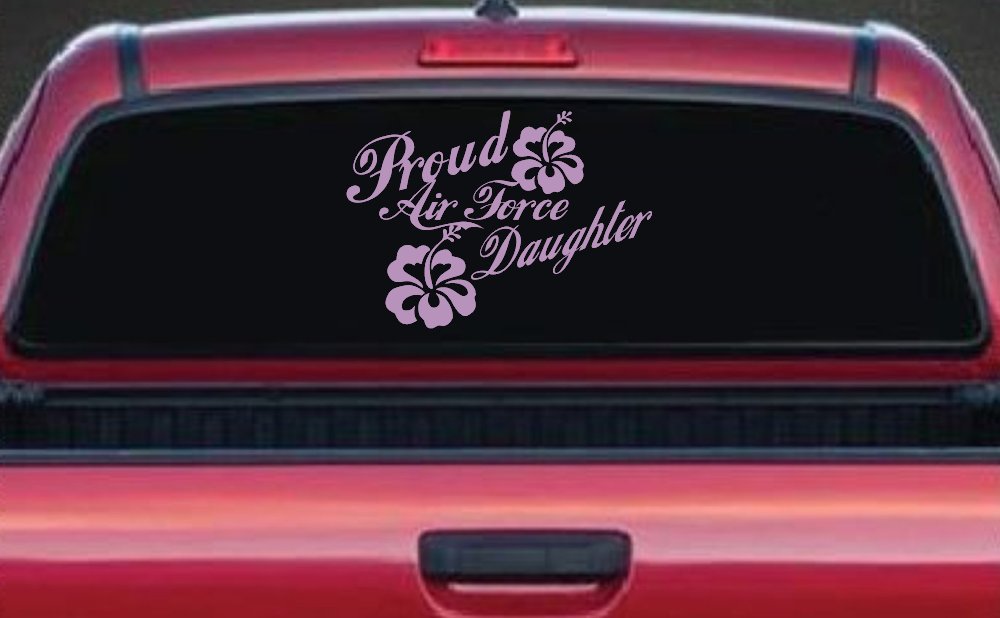 Proud Air Force Daughter Hibiscus Flowers Military Car or Truck Window Decal Sticker